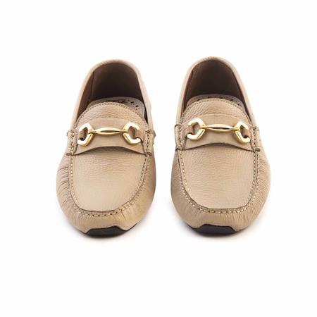Mocassini Gold Erkek Geyik Derisi Bej Loafer Konforlu Ayakkabı