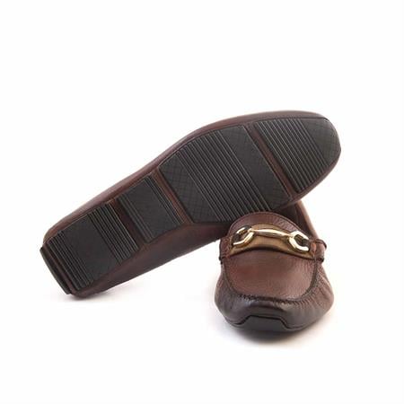 Mocassini Gold Erkek Geyik Derisi Taba Loafer Konforlu Ayakkabı