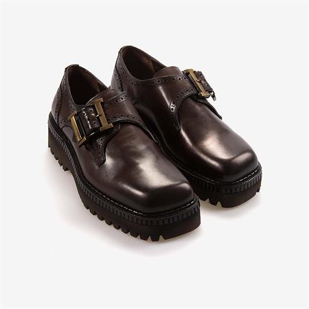 Mocassini Hakiki Deri Bağcıklı Yüksek Taban Erkek Günlük Ayakkabı 61282