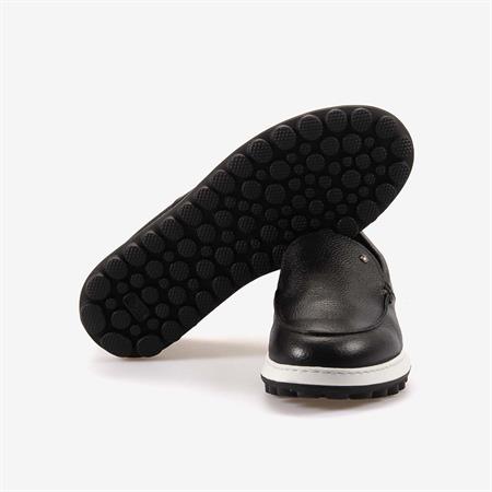 Mocassini Hakiki Deri Erkek Spor & Sneaker Siyah Floter Ayakkabı