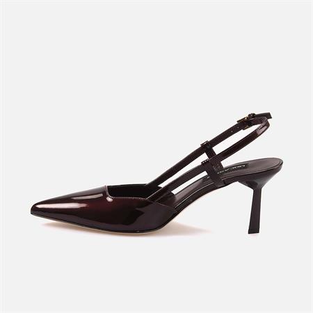 Mocassini Kadın Rugan Deri Kösele Taban Bordo Gece & Abiye Ayakkabı