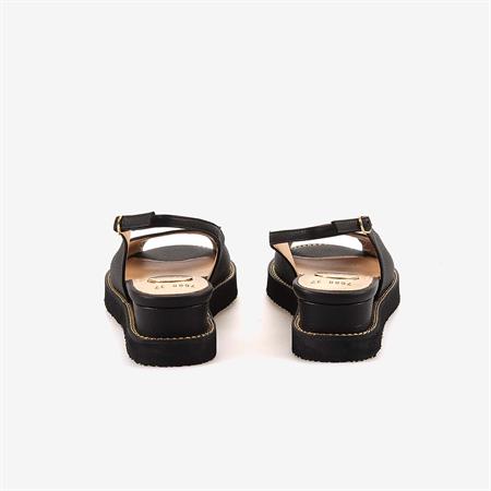 Mocassini Hakiki Deri Kadın Siyah Floter Sandalet