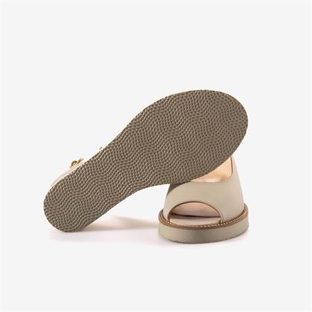 Mocassini Hakiki Deri Kadın Bej Floter Sandalet