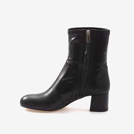 Mocassini Hakiki Deri Kadın Siyah Bot M101