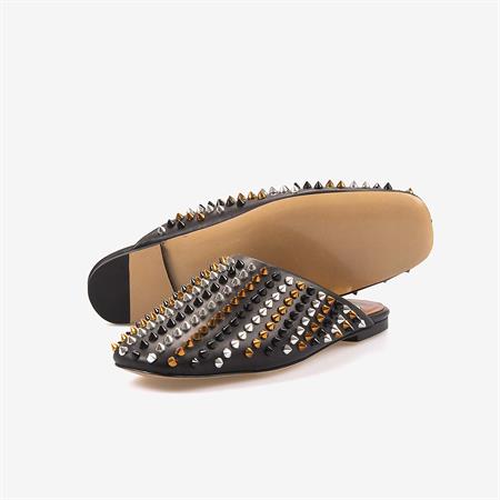 Mocassini Hakiki Deri Kadın Taşlı Terlik 922-42