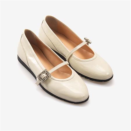 Mocassini Hakiki Deri Rugan Kadın Babet T02