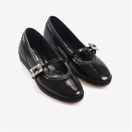 Mocassini Hakiki Deri Rugan Kadın Babet T02