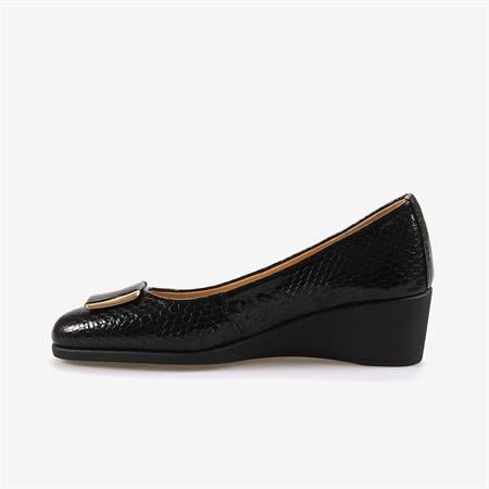 Mocassini Hakiki Deri Rugan Kadın Topuklu Babet 0128