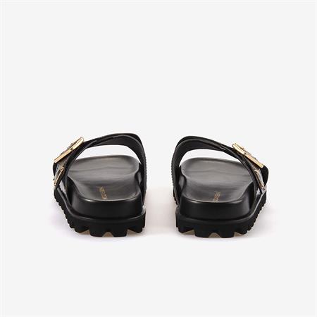 Mocassini Hakiki Deri Siyah Açma Erkek Terlik 10034-2