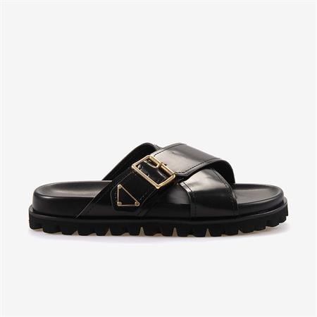 Mocassini Hakiki Deri Siyah Açma Erkek Terlik 10034-2