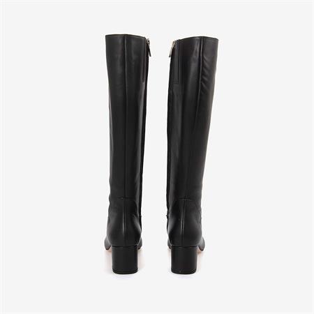 Mocassini Hakiki Deri Siyah Kadın Çizme M102