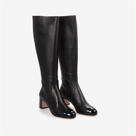 Mocassini Hakiki Deri Siyah Kadın Çizme M102