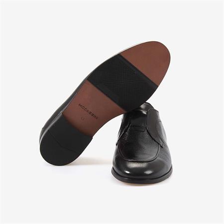 Mocassini Hakiki Geyik Derisi Siyah Erkek Klasik Ayakkabı 9132