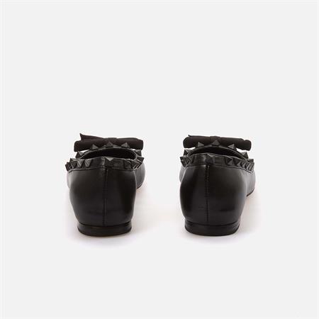 Mocassini Kadın Hakiki Deri Kösele Taban Siyah Babet Ayakkabı