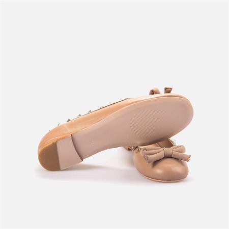 Mocassini Kadın Hakiki Deri Kösele Taban Copper Babet Ayakkabı