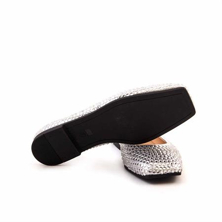 Mocassini Kadın Hakiki Deri Microlight Taban Gümüş Babet Ayakkabı