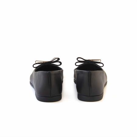 Mocassini Kadın Hakiki Deri Kösele Taban Siyah Babet Ayakkabı