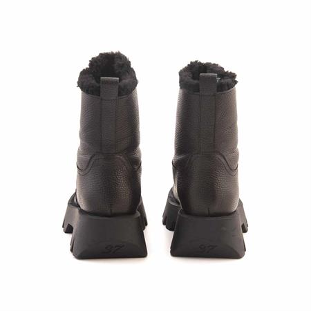 Mocassini Kadın Hakiki Deri Kauçuk Taban Siyah Günlük Bot