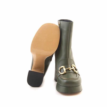 Mocassini Kadın Hakiki Deri Eva Taban Yeşil Günlük Bot