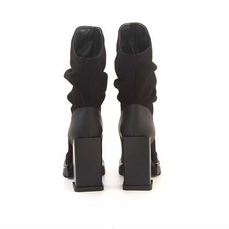 Mocassini Kadın Hakiki Deri Eva Taban Siyah Süet Günlük Bot