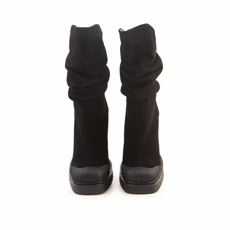 Mocassini Kadın Hakiki Deri Eva Taban Siyah Süet Günlük Bot