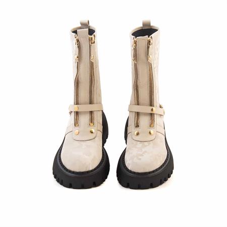 Mocassini Kadın Hakiki Deri Eva Taban Bej Günlük Bot