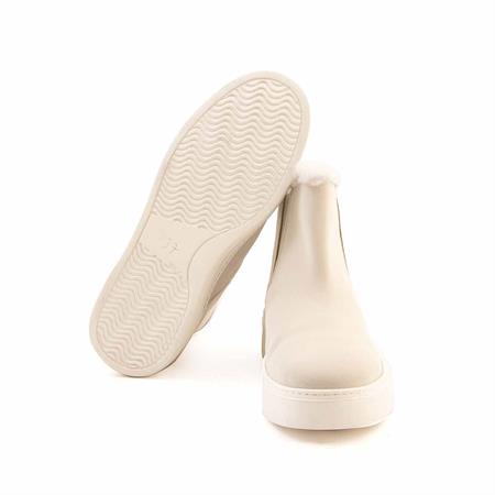 Mocassini Kadın Hakiki Deri Kauçuk Taban Bej Günlük Bot