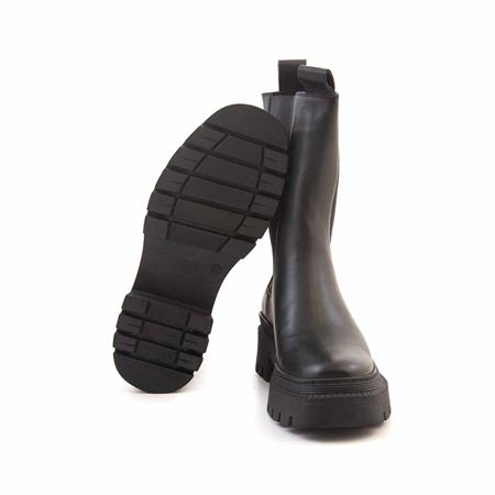 Mocassini Kadın Hakiki Deri Kauçuk Taban Siyah Günlük Bot