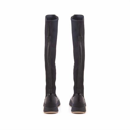 Mocassini Kadın Hakiki Deri Kauçuk Taban Siyah Günlük Çizme