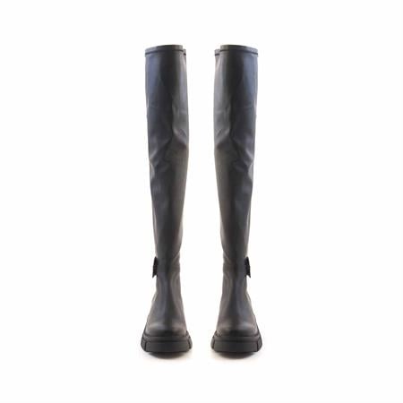 Mocassini Kadın Hakiki Deri Kauçuk Taban Siyah Günlük Çizme