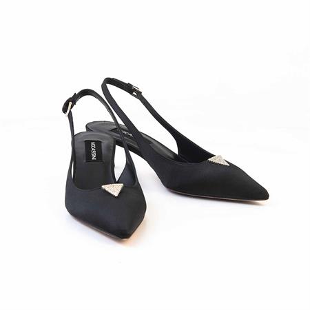 Mocassini Kadın Hakiki Deri Kösele Taban Siyah Gece & Abiye Ayakkabı