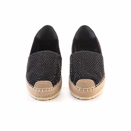 Mocassini Kadın Hakiki Deri Microlight Taban Siyah Süet Günlük Espadril