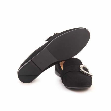 Mocassini Kadın Hakiki Deri Eva Taban Siyah Süet Günlük Ayakkabı