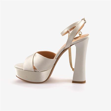 Mocassini Kadın Saten Uzun Topuklu Gece & Abiye Beyaz Saten Ayakkabı 656494