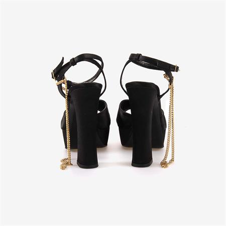 Mocassini Kadın Saten Uzun Topuklu Gece & Abiye Siyah Saten Ayakkabı