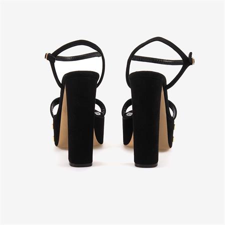 Mocassini Kadın Süet Uzun Topuklu Gece & Abiye Siyah Süet Ayakkabı