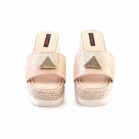 Mocassini Kadın Hakiki Deri Eva Taban Bej Süet Terlik Terlik