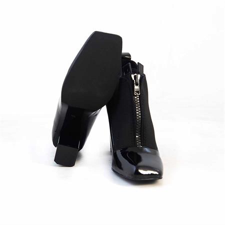 Mocassini Kadın Rugan Deri Eva Taban Siyah Topuklu Ayakkabı