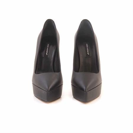 Mocassini Kadın Rugan Deri Microlight Taban Siyah Topuklu Ayakkabı