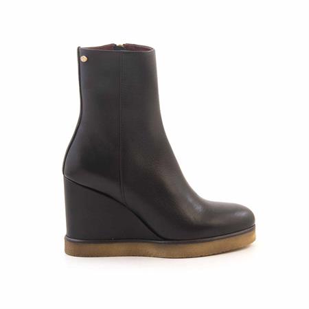 Mocassini Kadın Hakiki Deri Kauçuk Taban Siyah Topuklu Bot 