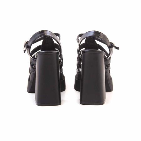 Mocassini Kadın Rugan Deri Poli Taban Siyah Sandalet 