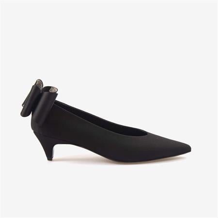 Mocassini Saten Kadın Topuklu Ayakkabı 140-24