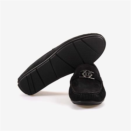 Mocassini  Tokalı Erkek Siyah Süet Loafer Ayakkabı