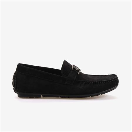 Mocassini  Tokalı Erkek Siyah Süet Loafer Ayakkabı