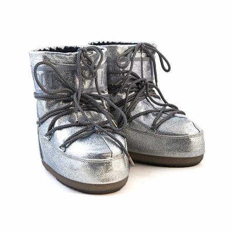 Moonboot Kadın Dolgu Taban Gümüş Kar Botu Çizme