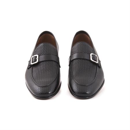 Moreschi Erkek Hakiki Deri Kösele Taban Siyah Klasik Ayakkabı