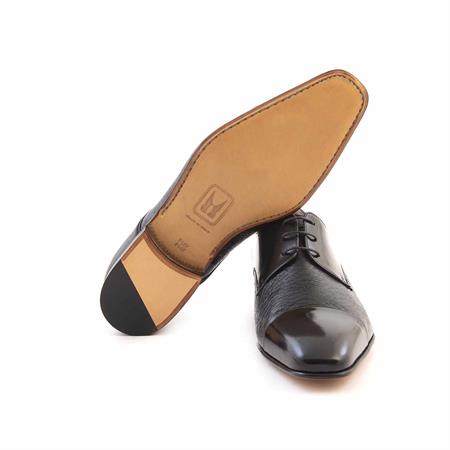 Moreschi Erkek Hakiki Deri Kösele Taban Siyah Klasik Ayakkabı