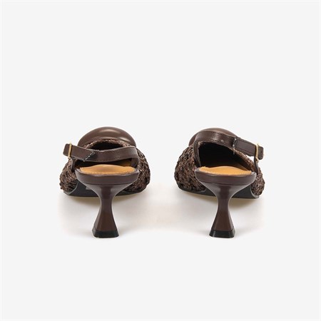 Noa Harmon Kadın Örgü SlingBack 5,5cm Sivri Burun Topuklu Ayakkabı 10342