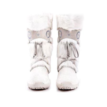 Olang Kadın Deri Kürklü Kauçuk Taban Beyaz Ayakkabı