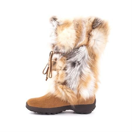 Olang Kadın Deri Kürklü Kauçuk Taban Kırmızı Ayakkabı